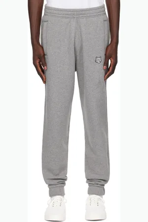 Maison Kitsuné Pantalon de survêtement gris à logo de renard