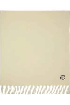Maison Kitsuné Écharpe blanc cassé à écusson de renard