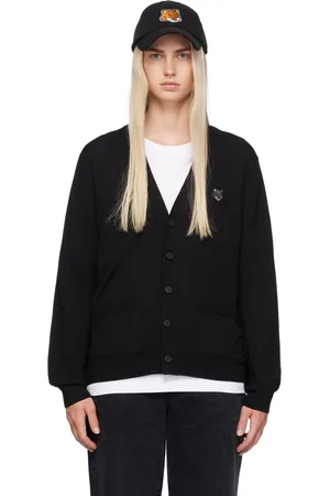 Maison Kitsuné Cardigan noir à logo de renard