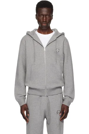 Maison Kitsuné Pull à capuche gris à logo de renard
