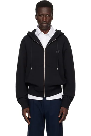 Maison Kitsuné Pull à capuche noir à logo de renard