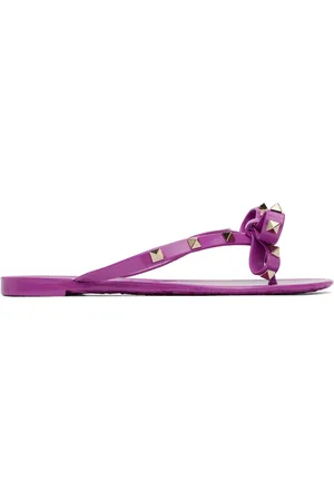 VALENTINO GARAVANI Sandales à enfiler mauves à clous Rockstud