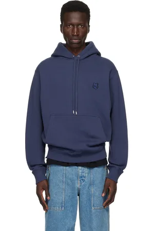 Maison Kitsuné Pull à capuche bleu marine à logo de renard
