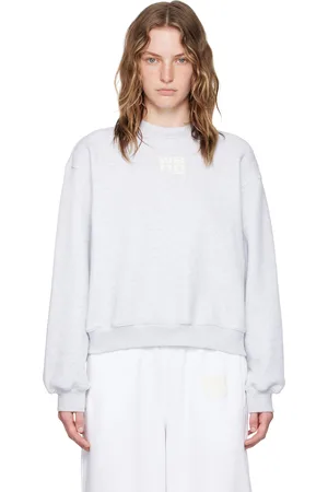 Alexander Wang Pull molletonné gris à logo en relief contrecollé