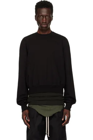 Rick Owens Pull molletonné noir à col ras du cou - Porterville