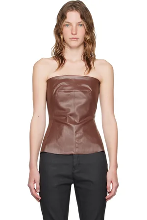 Rick Owens Camisole de style bustier brune en denim - Porterville