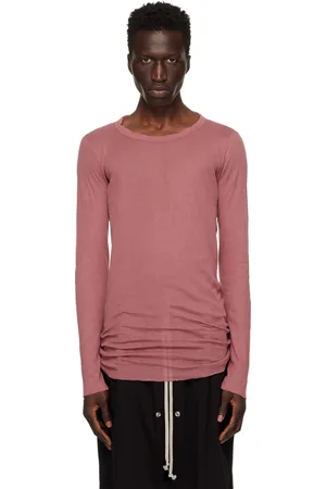 Rick Owens T-shirt à manches longues rose en jersey côtelé - Porterville