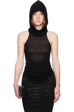 Rick Owens Débardeur noir en jersey côtelé - Porterville