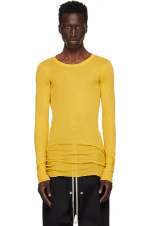 Rick Owens T-shirt à manches longues jaune en jersey côtelé - Porterville
