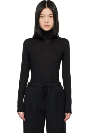 Jil Sander Col roulé noir à logo contrecollé