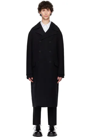 Jil Sander Manteau noir à double boutonnage