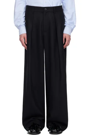 J.W.Anderson Pantalon bleu marine à plis
