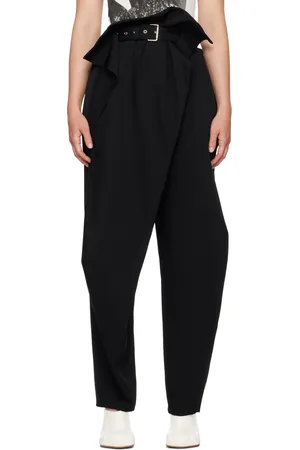 J.W.Anderson Pantalon noir à taille repliée