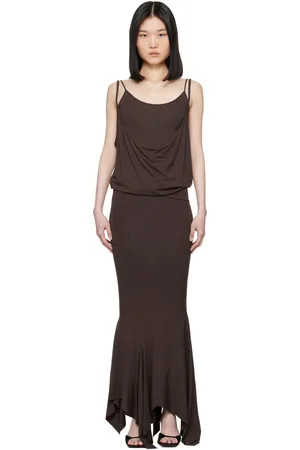 The Attico Robe midi étagée brune