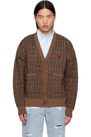ICECREAM Cardigan brun à logos