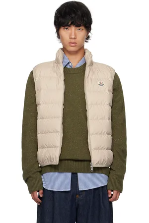 Moncler Veste Contrin beige rembourrée en duvet