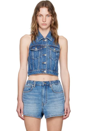 Alexander Wang Veste bleue en denim à corsage bain de soleil