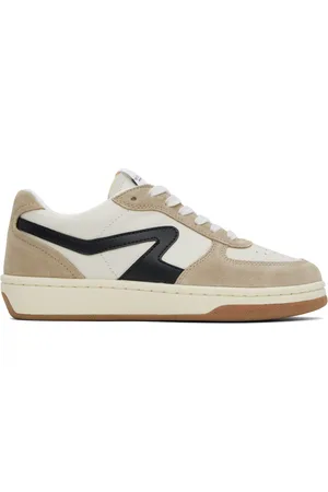 RAG&BONE Baskets de court rétro blanc cassé et taupe