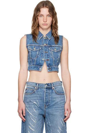 Alexander Wang Veste écourtée bleue en denim