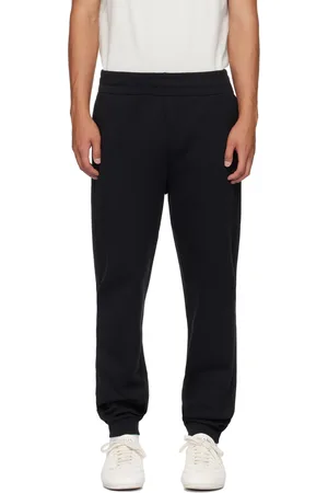Moncler Pantalon de survêtement noir à plaque à logo