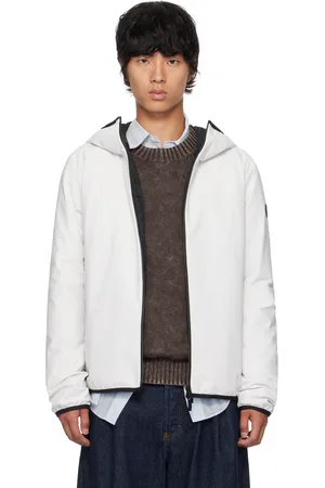 Moncler Blouson Dusler gris rembourré en duvet