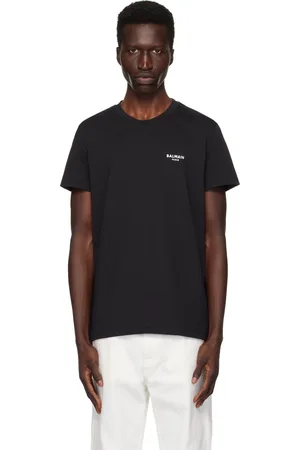 Balmain T-shirt noir à logo floqué