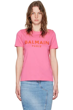 Balmain T-shirt rose à logo