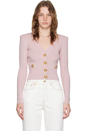 Balmain Cardigan écourté rose