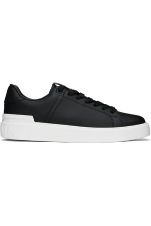 Balmain Baskets B-Court noir et blanc en cuir