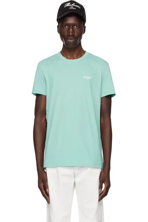 Balmain T-shirt bleu à logo floqué