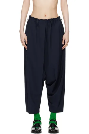 Issey Miyake Pantalon sans coutures bleu marine