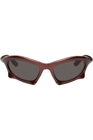 Balenciaga Lunettes de soleil rectangulaires Bat bourgogne