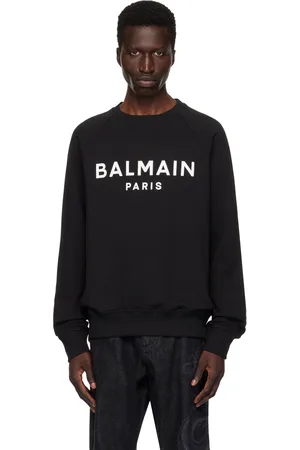Balmain Pull molletonné noir à logo imprimé