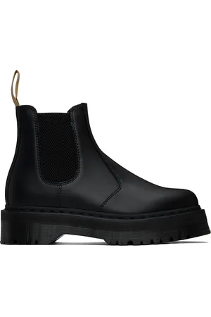Dr. Martens Bottes chelsea 2976 noires en cuir synthétique Felix Rub Off à plateforme