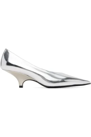Totême Chaussures à petit talon semi-compensé argentées