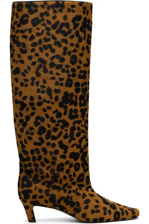 Totême Bottes noir et brun à tige large
