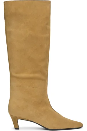 Totême Bottes brun clair à tige large