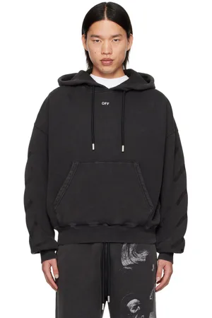 OFF-WHITE Pull à capuche surdimensionné noir à image
