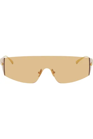 Bottega Veneta Lunettes de soleil de type visière Futuristic dorées