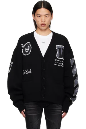 OFF-WHITE Cardigan de style collégial noir