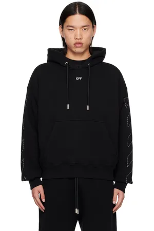 OFF-WHITE Pull à capuche de planchiste noir à broderies