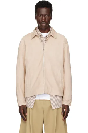THEORY Blouson Hazelton beige en cuir