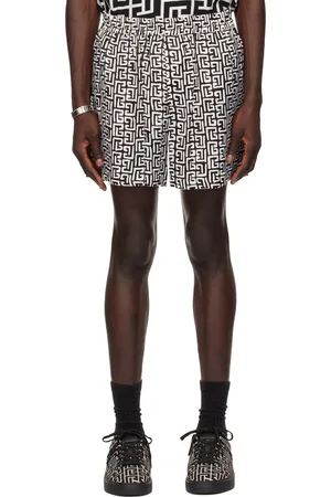 Balmain Short noir et blanc à monogrammes