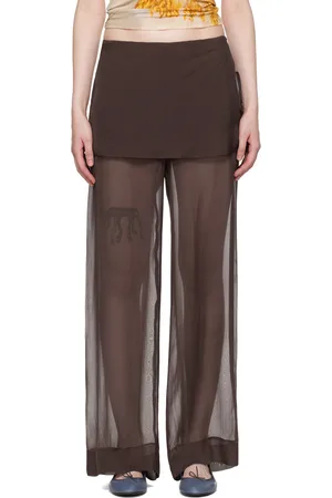Paloma Wool Pantalon Archive brun en soie