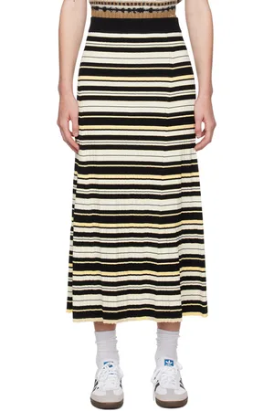 Ganni Jupe midi noir et blanc