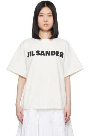 Jil Sander T-shirt blanc cassé à logo imprimé