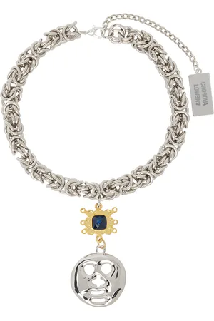 Chopova Lowena Collier argenté à pendentif de masque