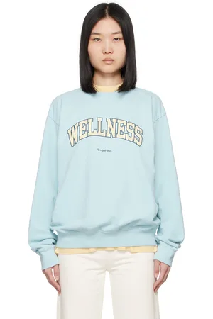 Sporty & Rich Pull molletonné bleu à logo Wellness de style collégial