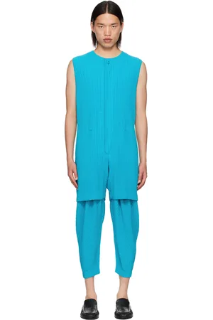 Issey Miyake Combinaison Colorful Pleats bleue