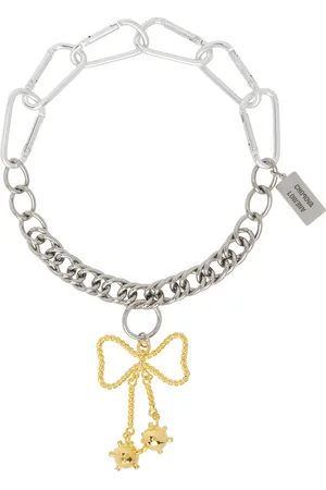 Chopova Lowena Collier argenté à boucle à breloques graphiques